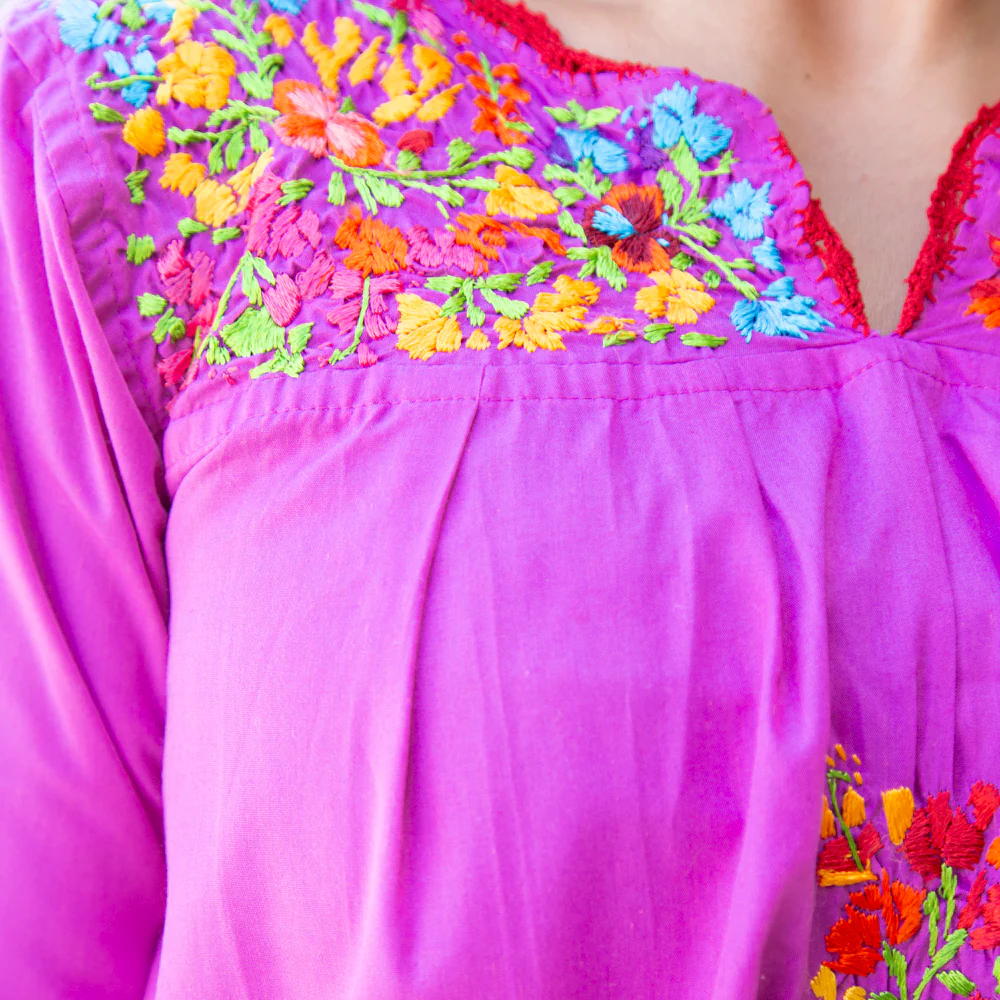 Camila Hand-Embroidered 3/4 Sleeve Blouse - Image 4
