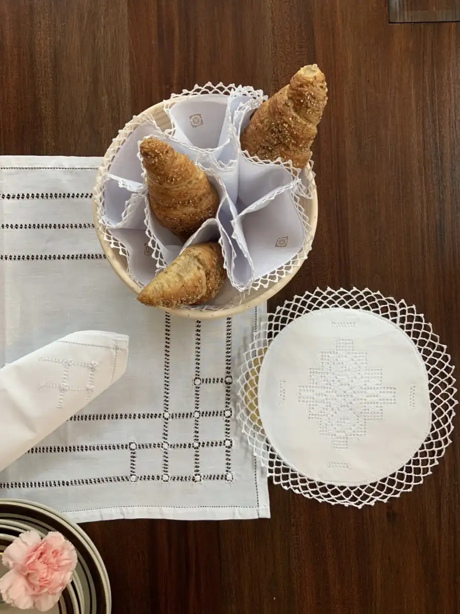 Deshilado Cotton Bread Basket Liner with Individual Pockets - Image 5