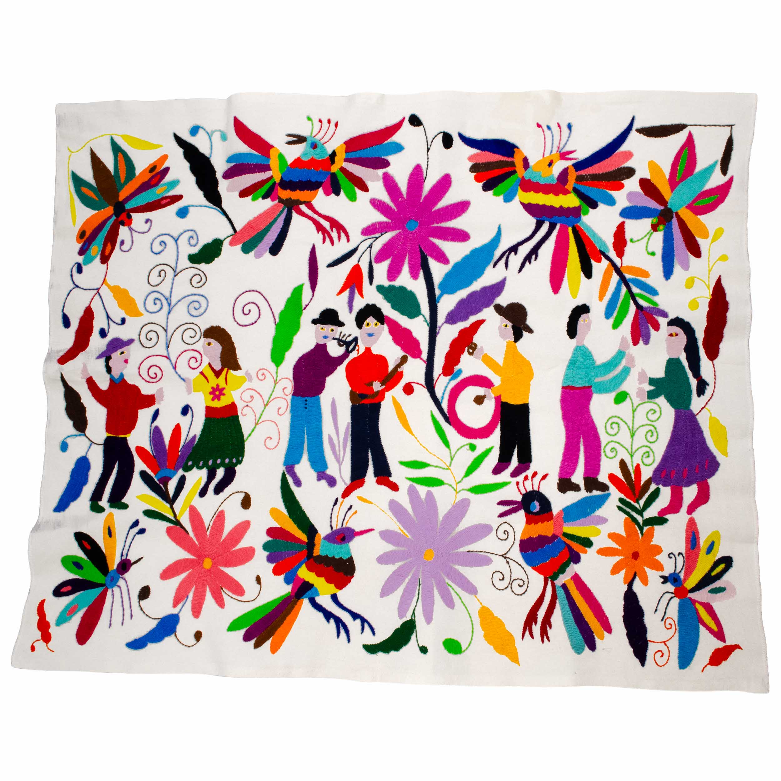 El Baile Otomí Hand-Embroidered Tapestry - Image 7