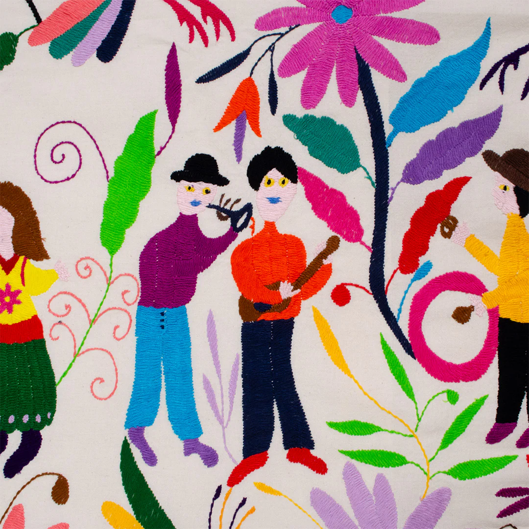 El Baile Otomí Hand-Embroidered Tapestry - Image 8