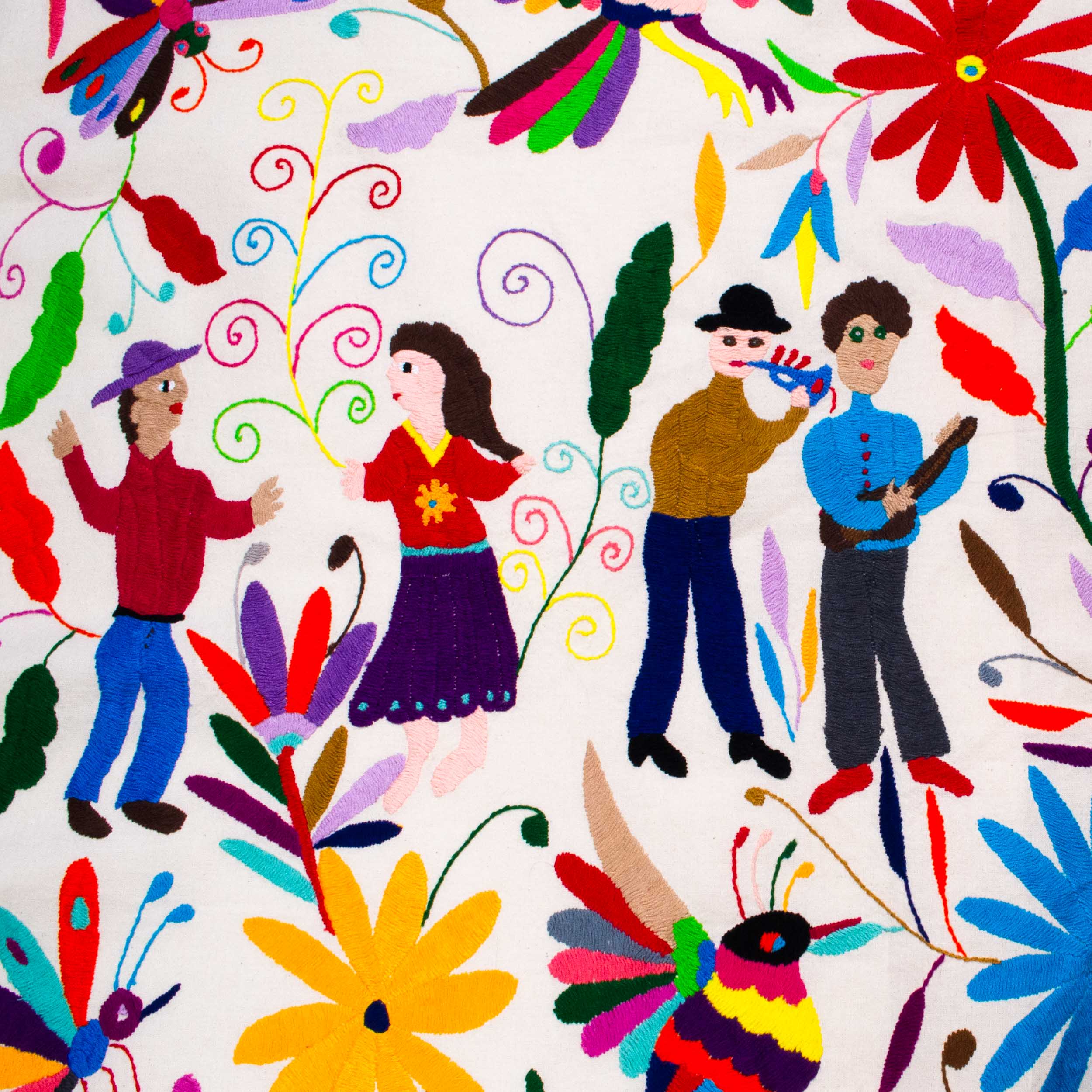 El Baile Otomí Hand-Embroidered Tapestry - Image 9