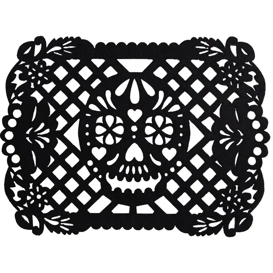 Felt "Papel Picado" Black Placemats (Set of 6) - Image 6