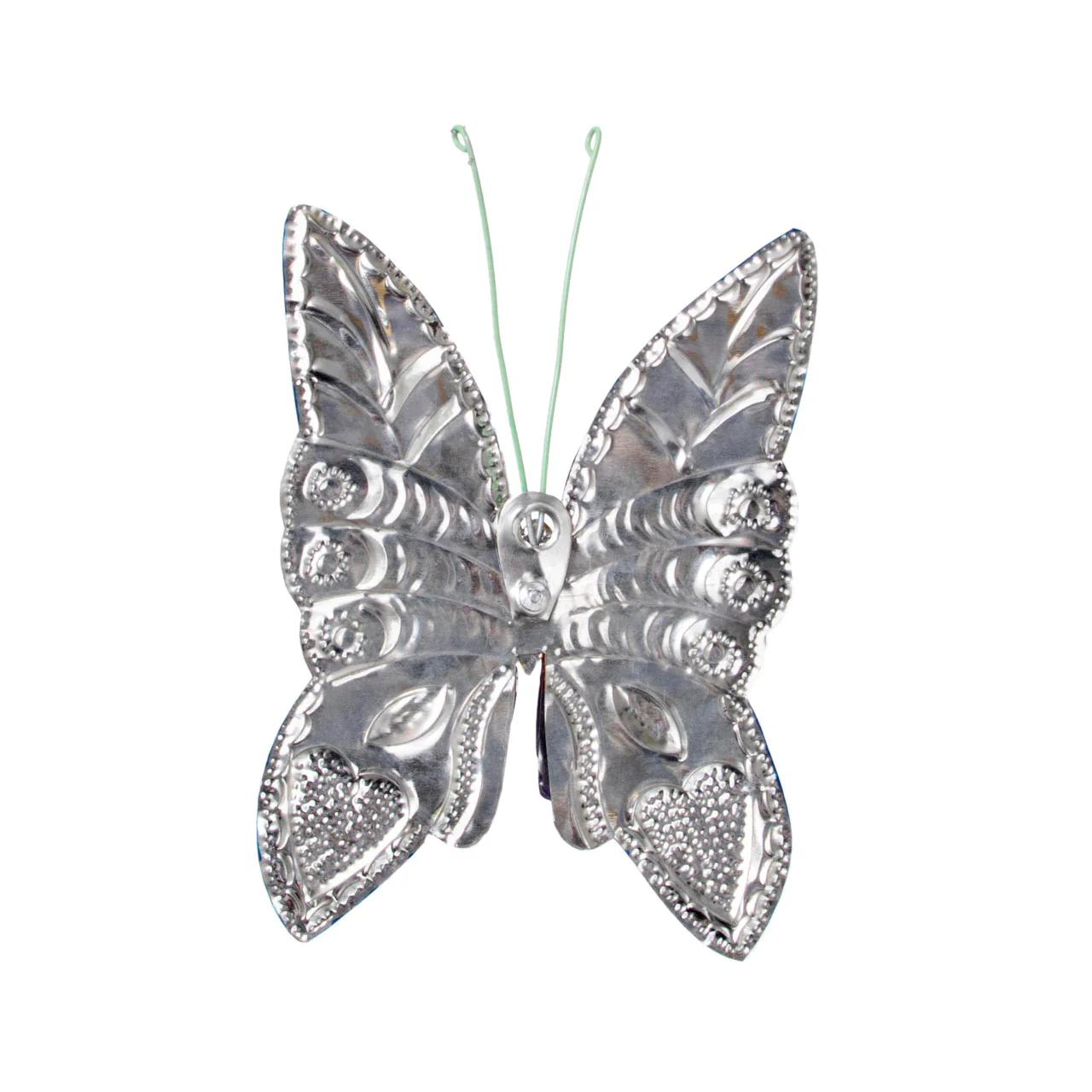 Hand-Painted Butterflies Set of 3 Milagro Tin Art - Image 3