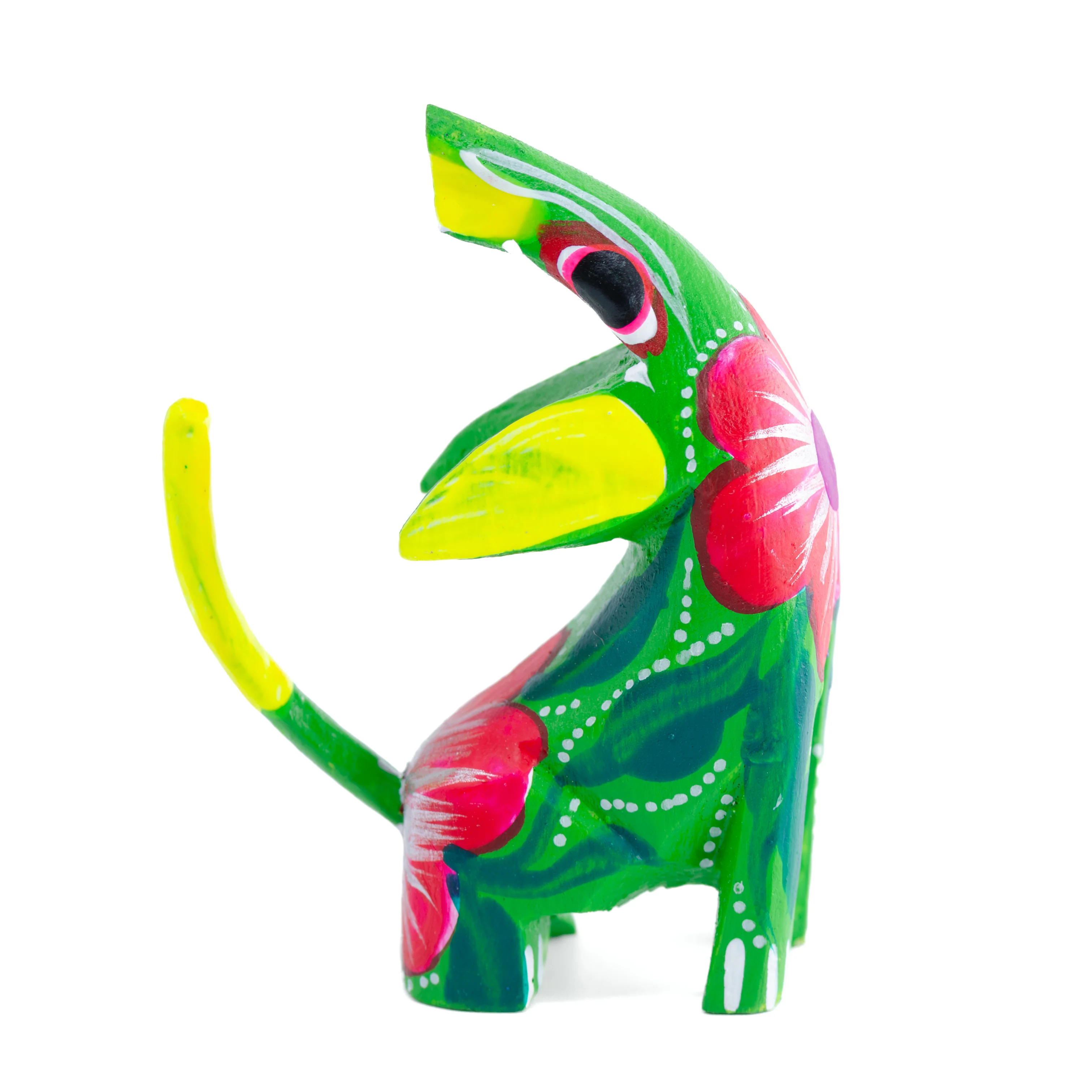 Hand Painted Howling Coyote Wooden Figurine - Image 6