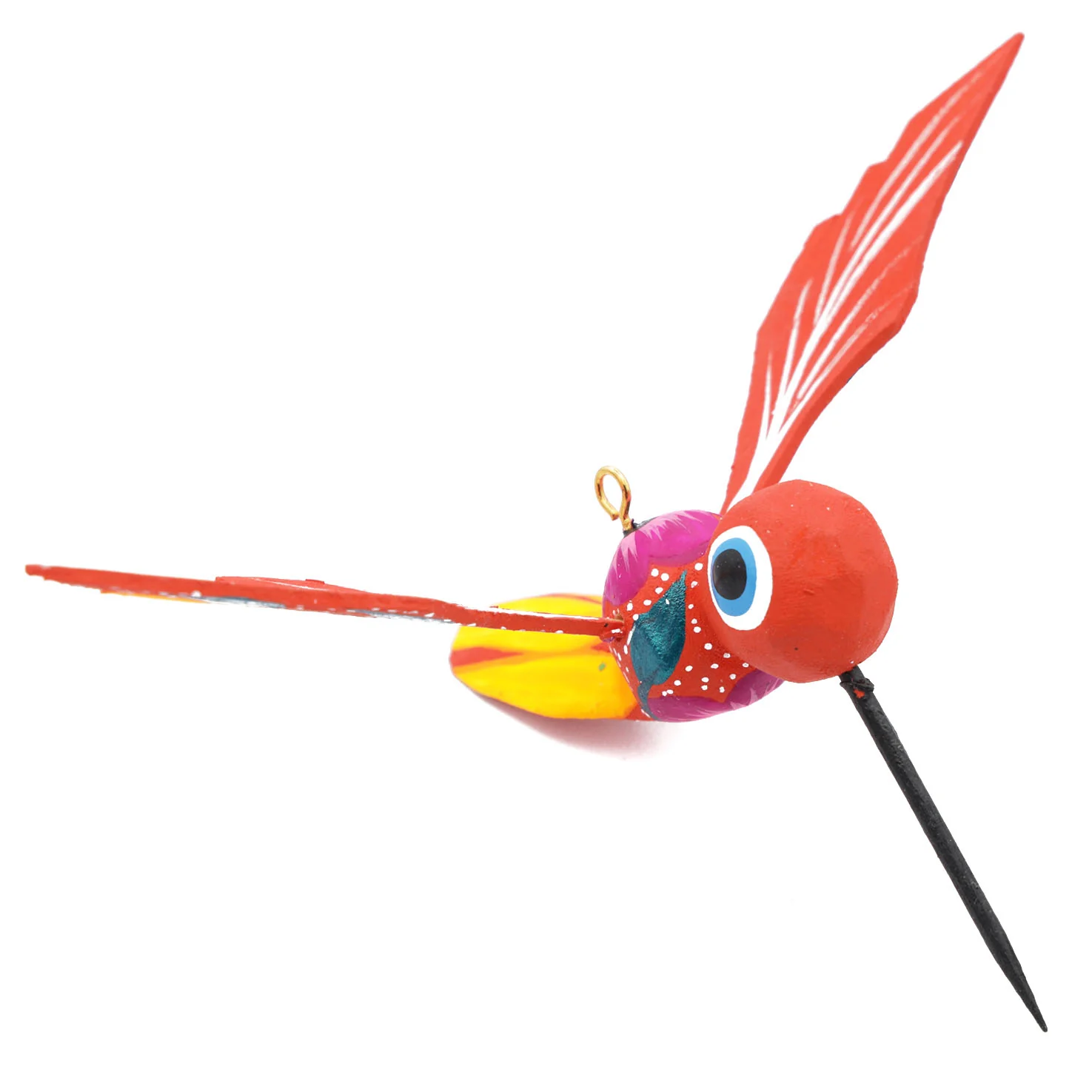 Hand Painted Hummingbird Wooden Figurine - Image 14
