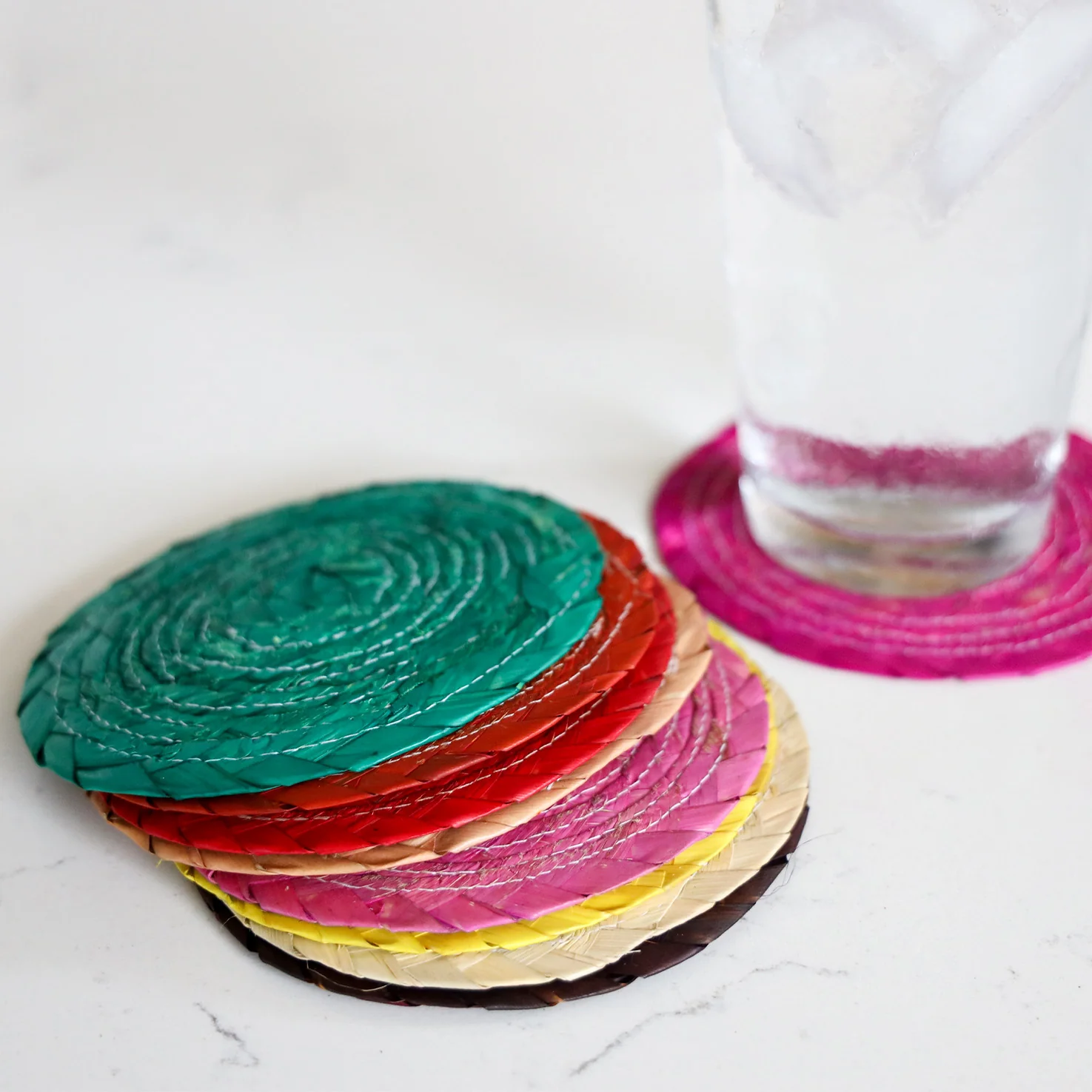 Handwoven Natural Palm Coasters - Image 4