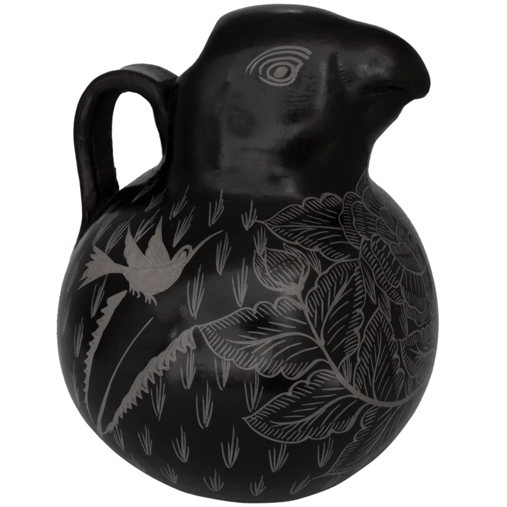 Huancito Hand-Painted Clay Bird Jug - Image 6