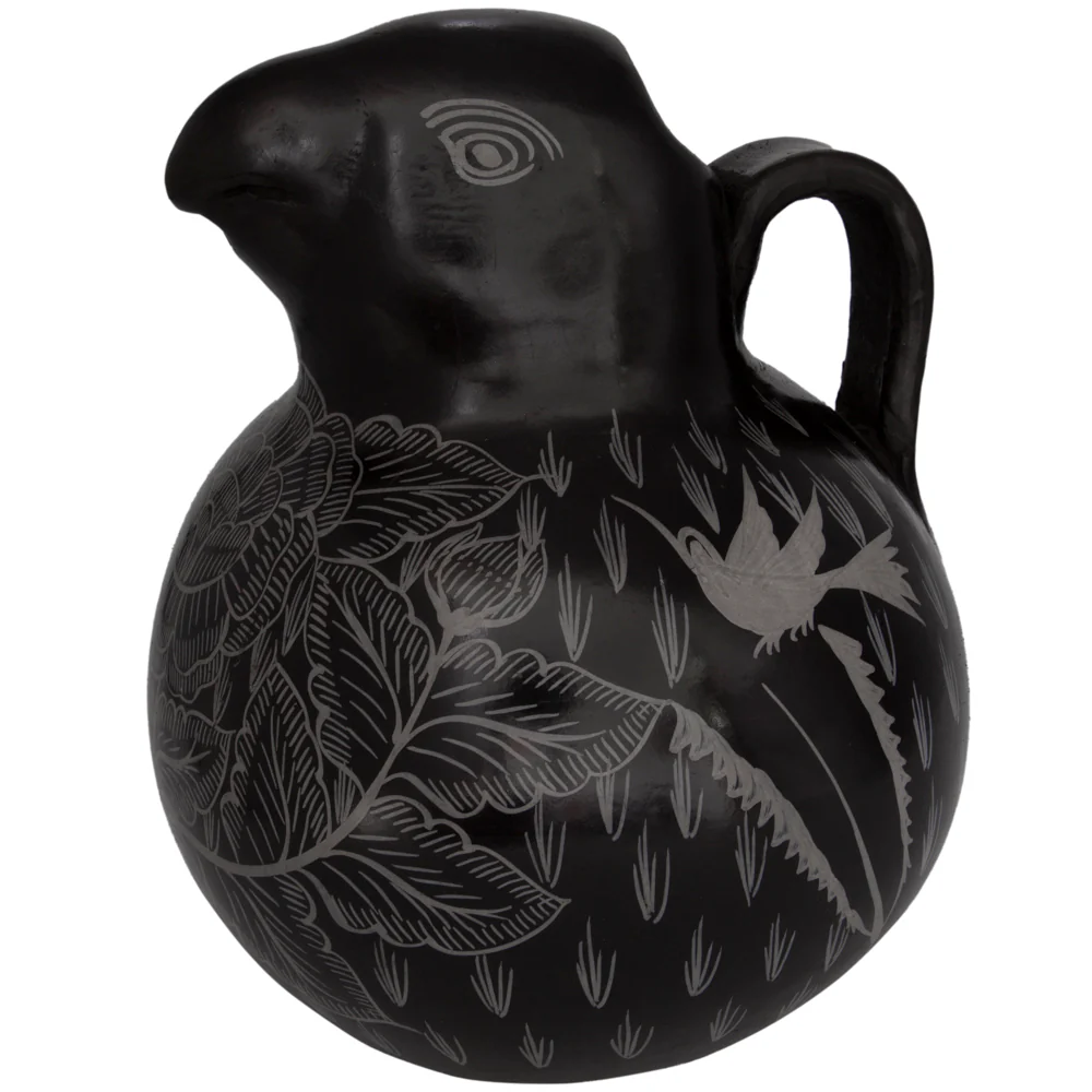Huancito Hand-Painted Clay Bird Jug - Image 7