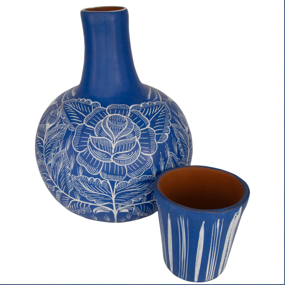 Huancito Large Floral Decanter & Cup Set - Image 6