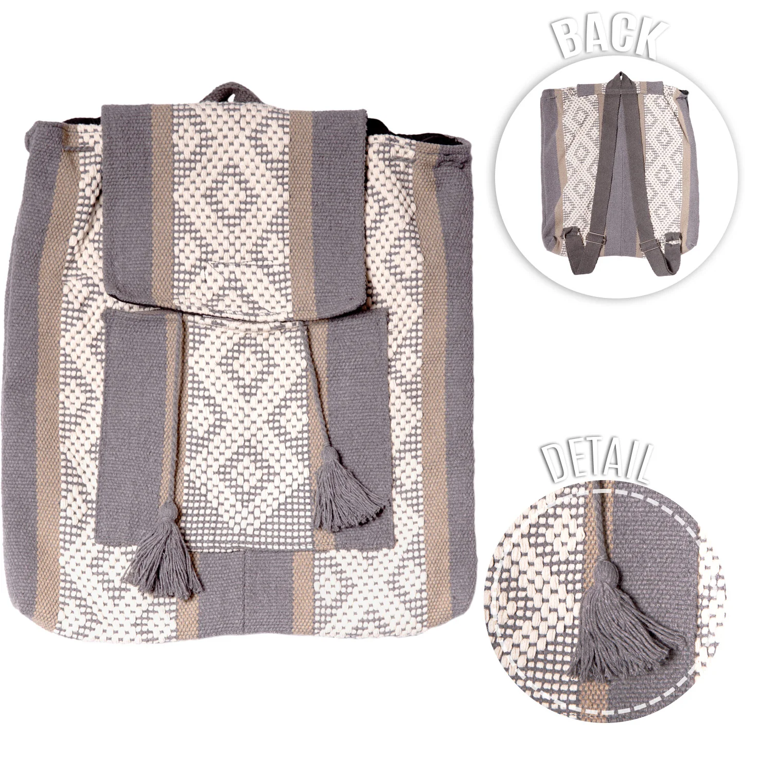 Jalieza Drawstring Woven Backpack - Image 8
