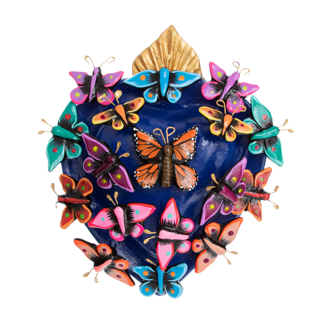 Kaleidoscope Heart - Clay Heart with Butterflies - Image 10