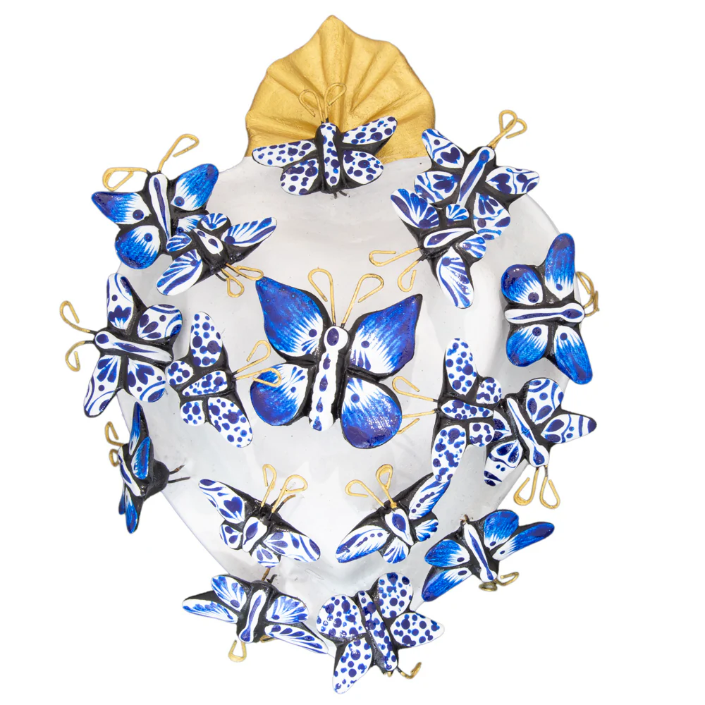 Kaleidoscope Heart - Clay Heart with Butterflies - Image 13