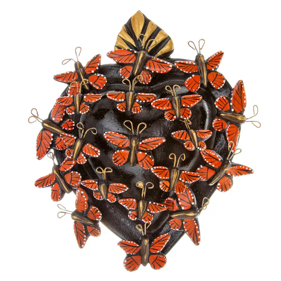 Kaleidoscope Heart - Clay Heart with Butterflies - Image 8