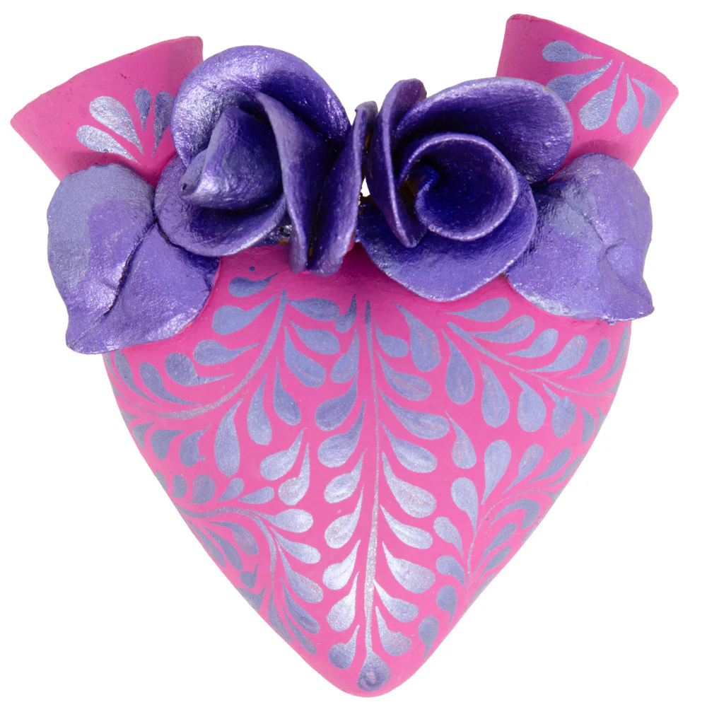La Flor - Mexican Hand-Painted Hearts - Image 11