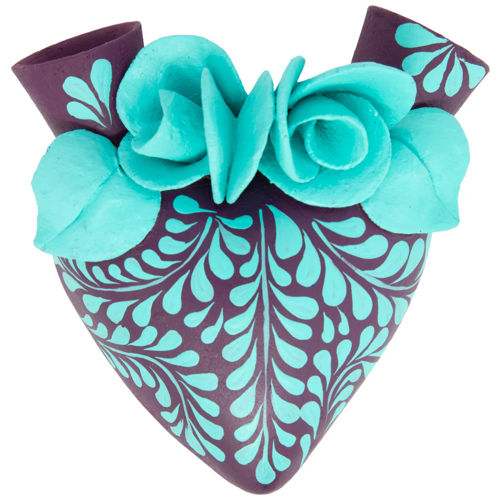 La Flor - Mexican Hand-Painted Hearts - Image 14