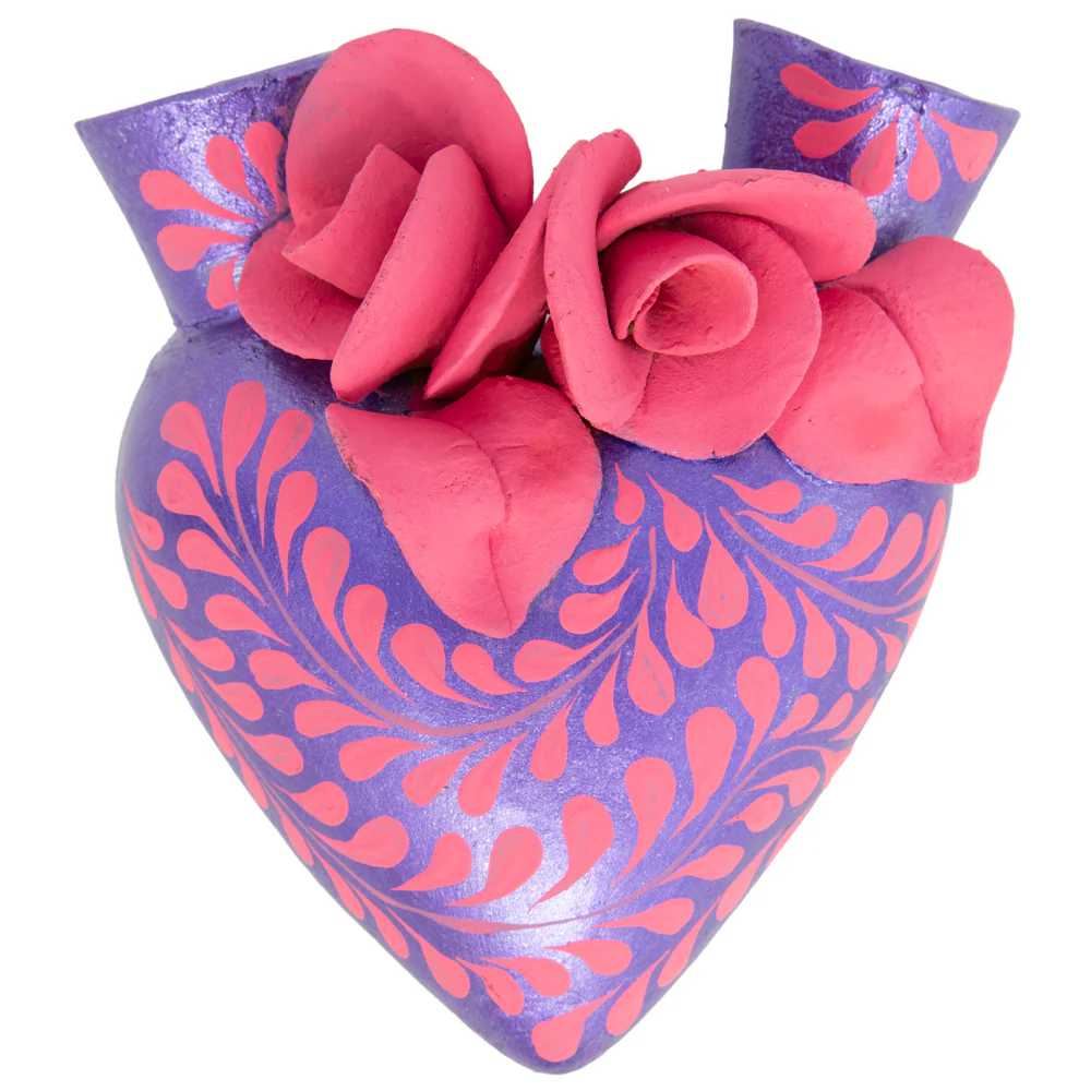 La Flor - Mexican Hand-Painted Hearts - Image 16