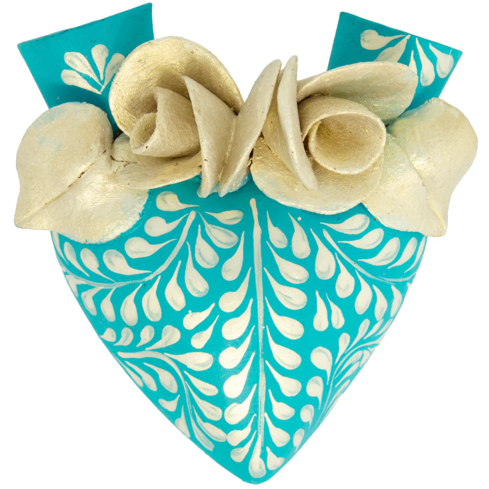 La Flor - Mexican Hand-Painted Hearts - Image 19