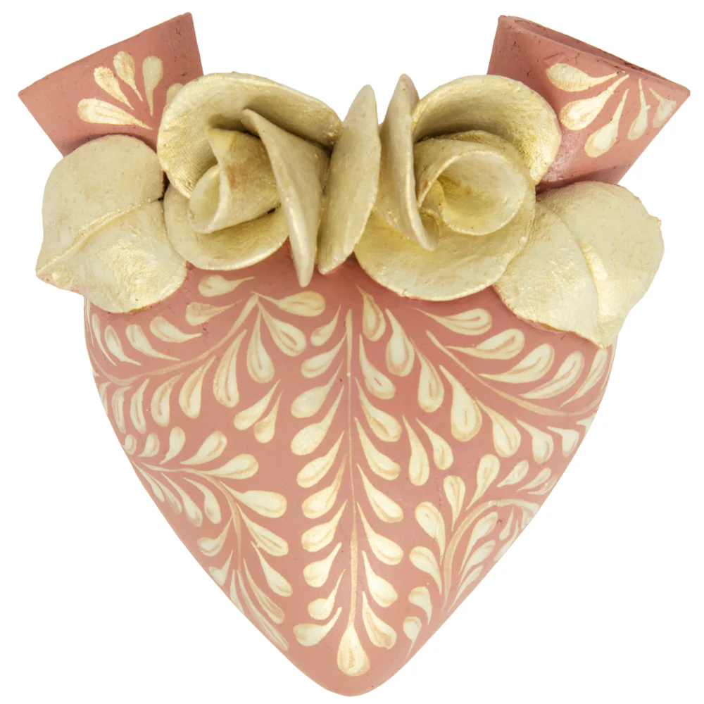 La Flor - Mexican Hand-Painted Hearts - Image 24
