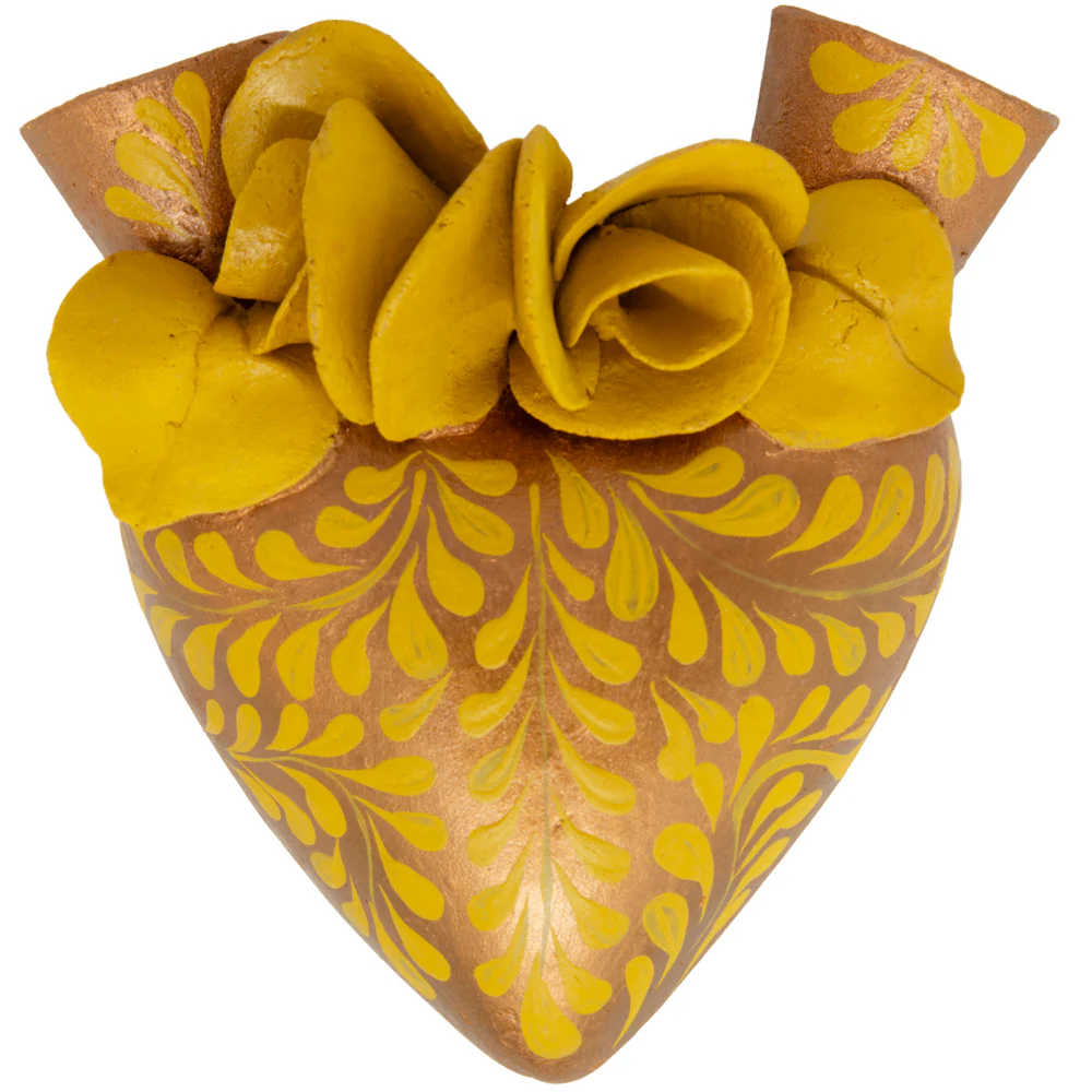 La Flor - Mexican Hand-Painted Hearts - Image 25