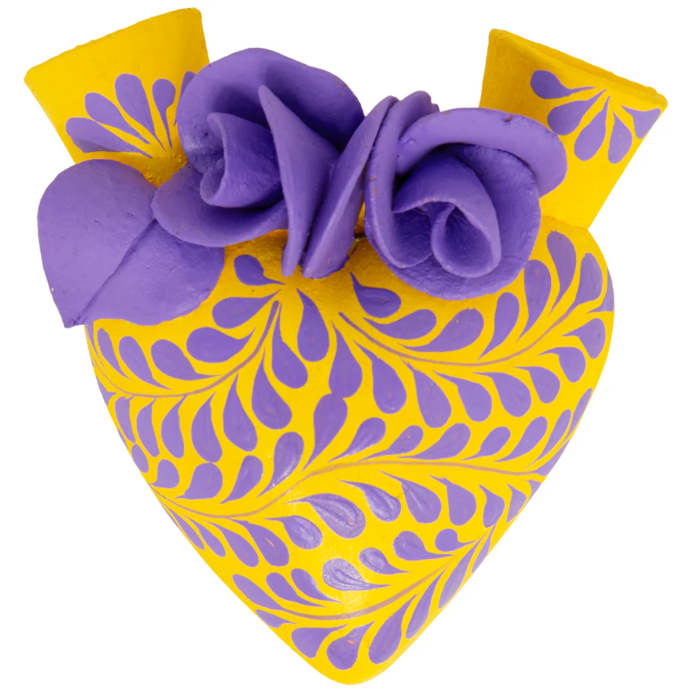 La Flor - Mexican Hand-Painted Hearts - Image 28