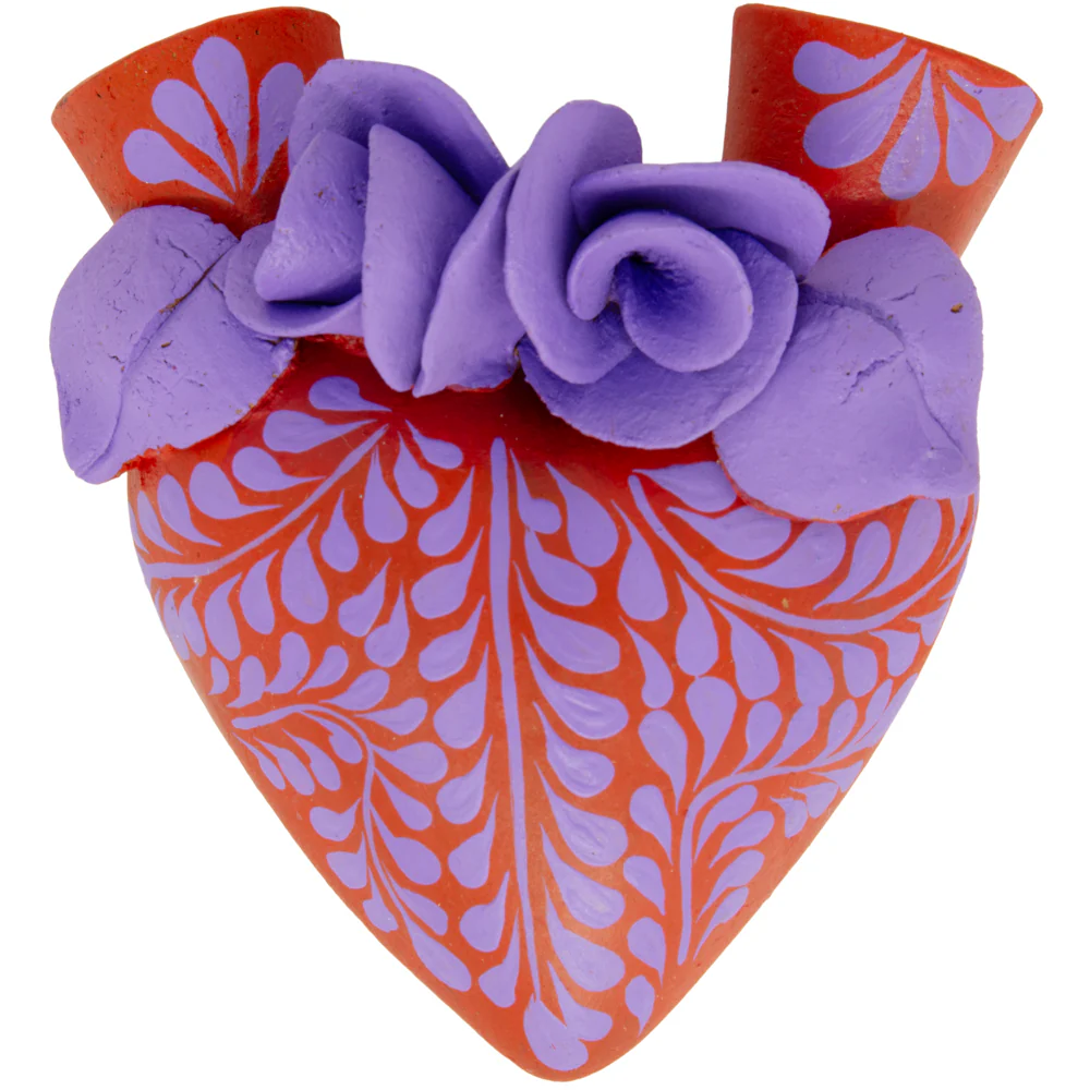 La Flor - Mexican Hand-Painted Hearts - Image 33