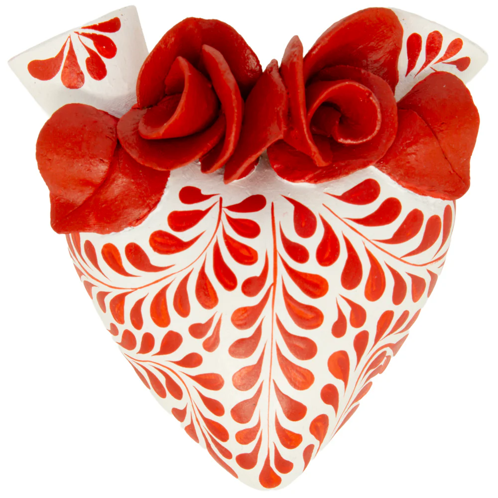 La Flor - Mexican Hand-Painted Hearts - Image 35