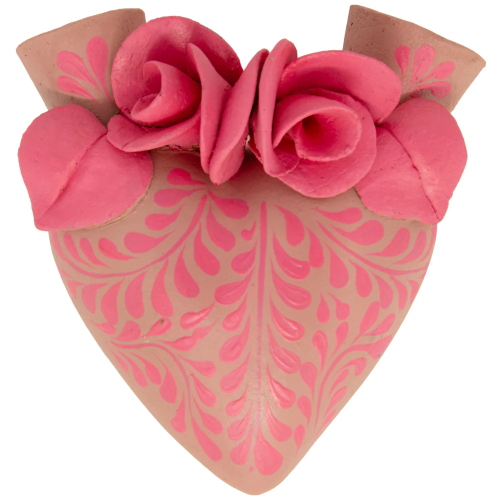 La Flor - Mexican Hand-Painted Hearts - Image 36