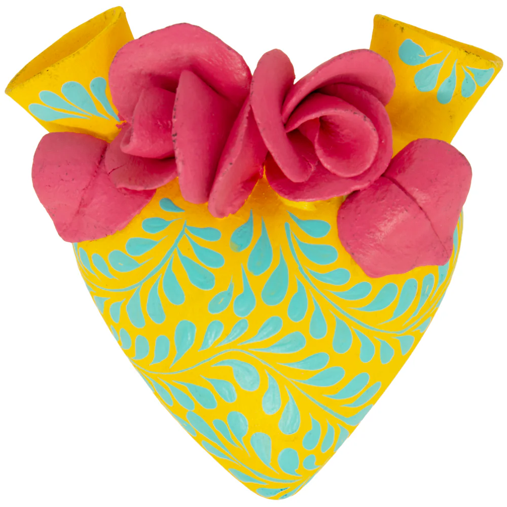 La Flor - Mexican Hand-Painted Hearts - Image 37