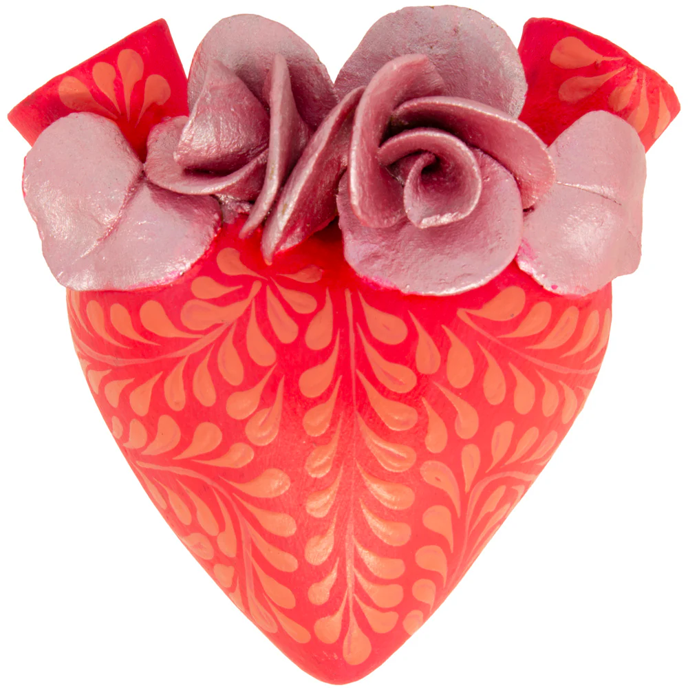 La Flor - Mexican Hand-Painted Hearts - Image 43