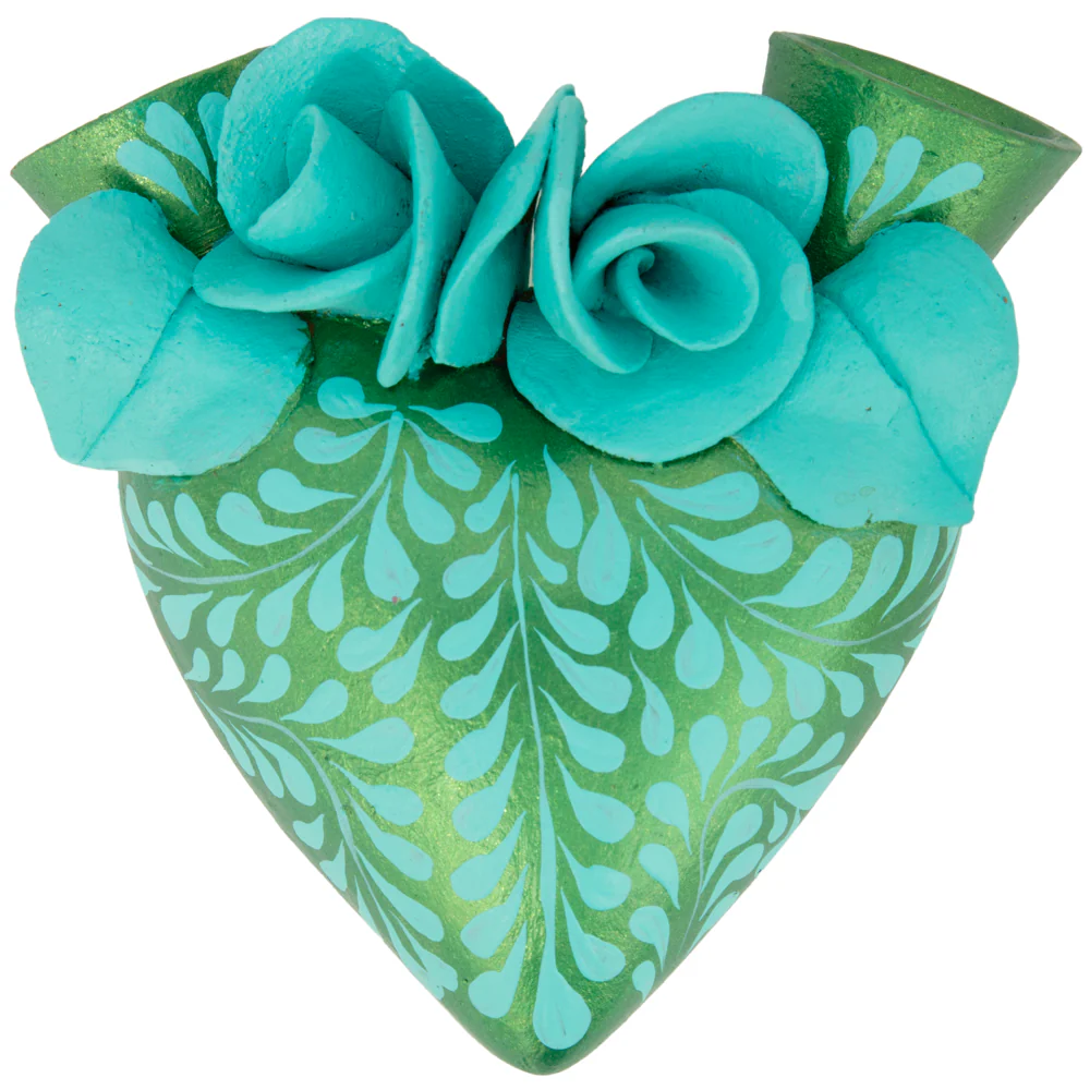 La Flor - Mexican Hand-Painted Hearts - Image 44