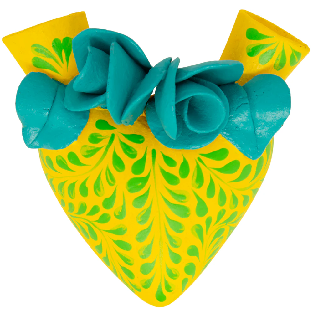 La Flor - Mexican Hand-Painted Hearts - Image 45