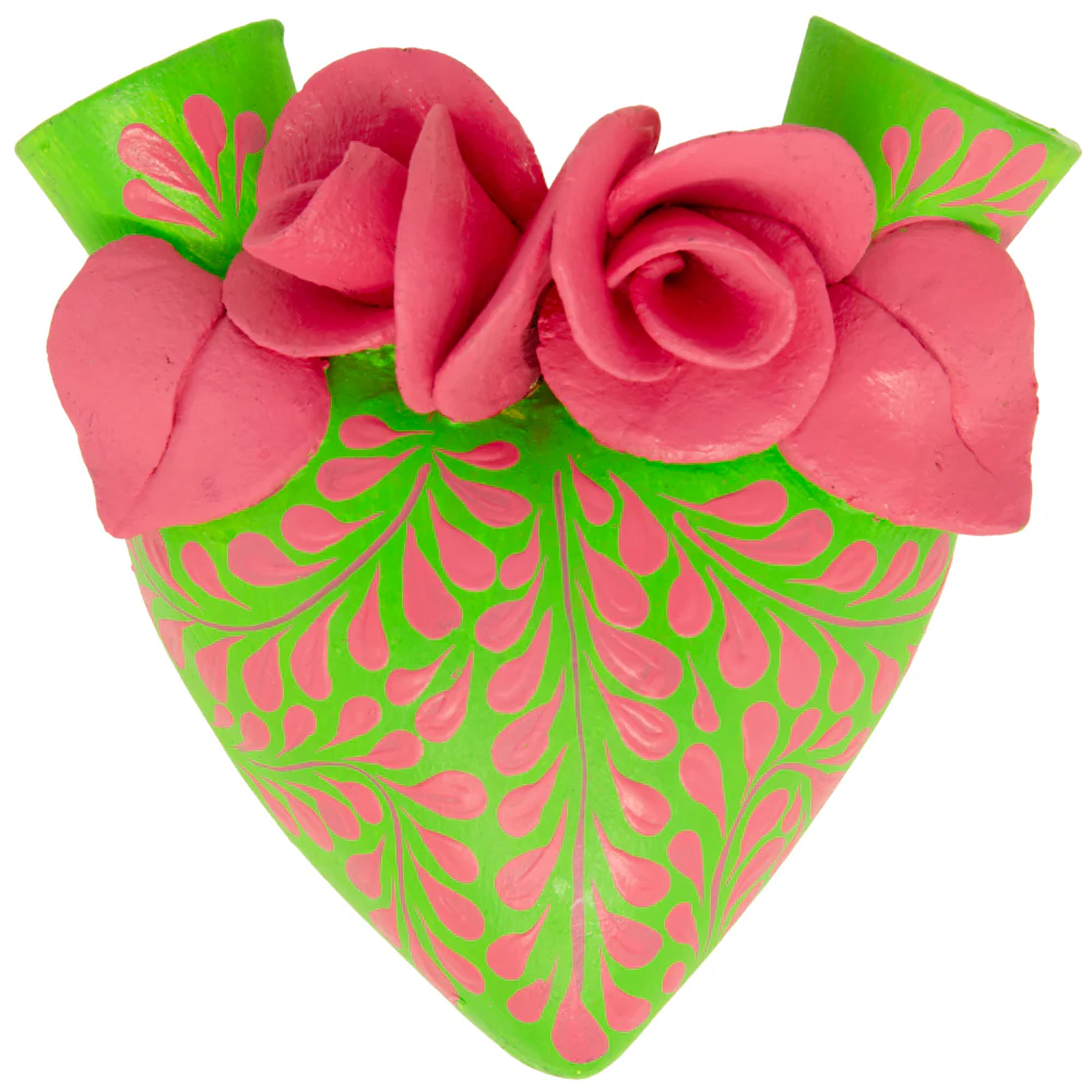 La Flor - Mexican Hand-Painted Hearts - Image 48