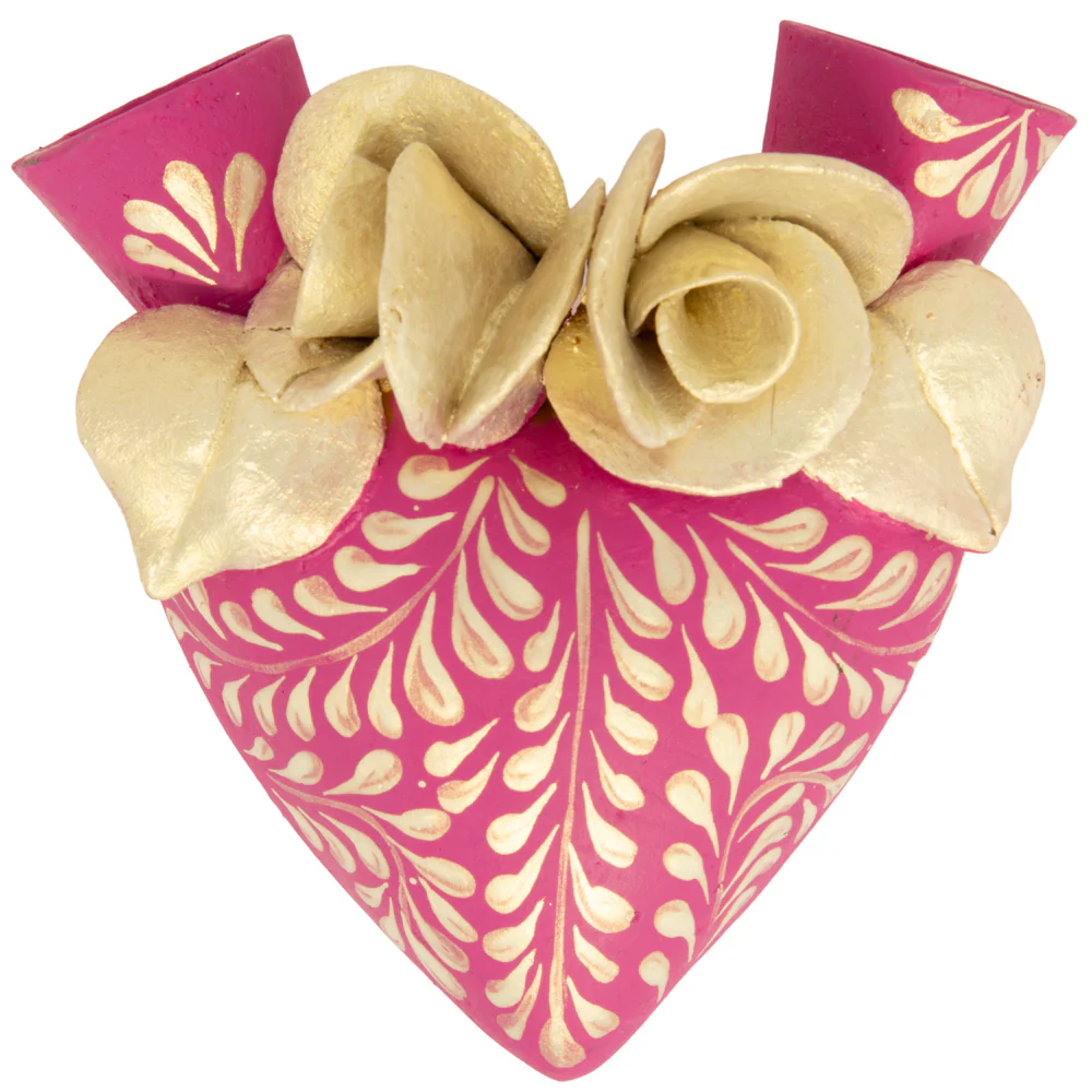 La Flor - Mexican Hand-Painted Hearts - Image 49