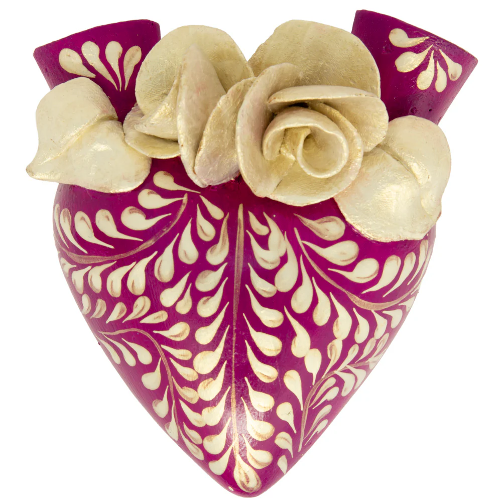 La Flor - Mexican Hand-Painted Hearts - Image 50