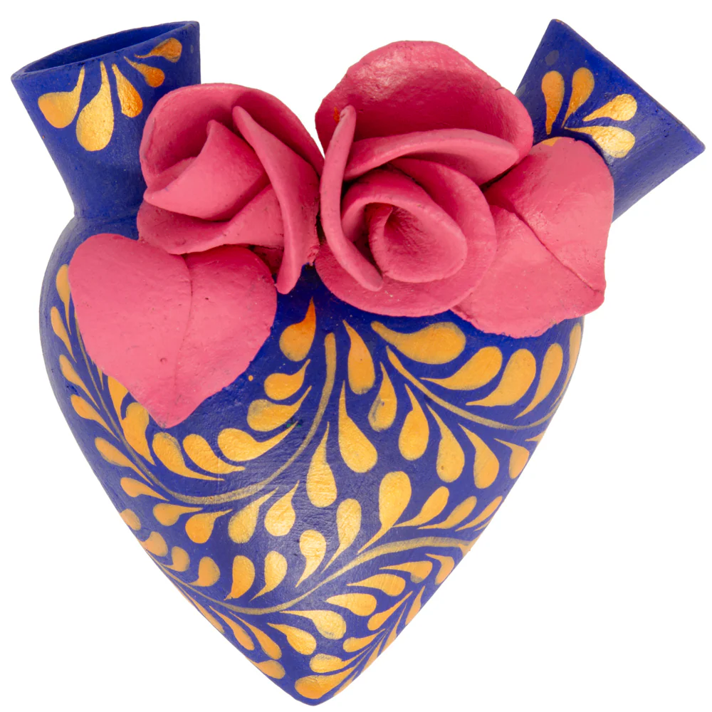 La Flor - Mexican Hand-Painted Hearts - Image 51