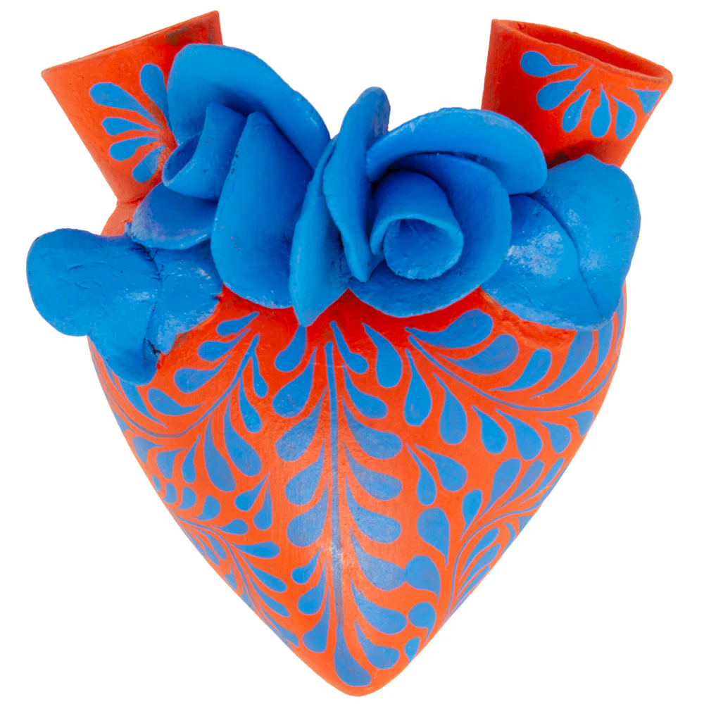 La Flor - Mexican Hand-Painted Hearts - Image 52