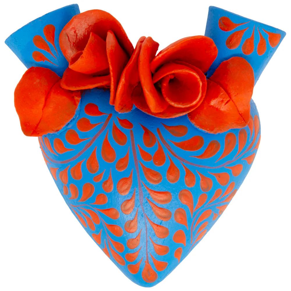 La Flor - Mexican Hand-Painted Hearts - Image 56