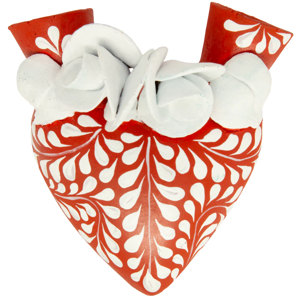 La Flor - Mexican Hand-Painted Hearts - Image 57