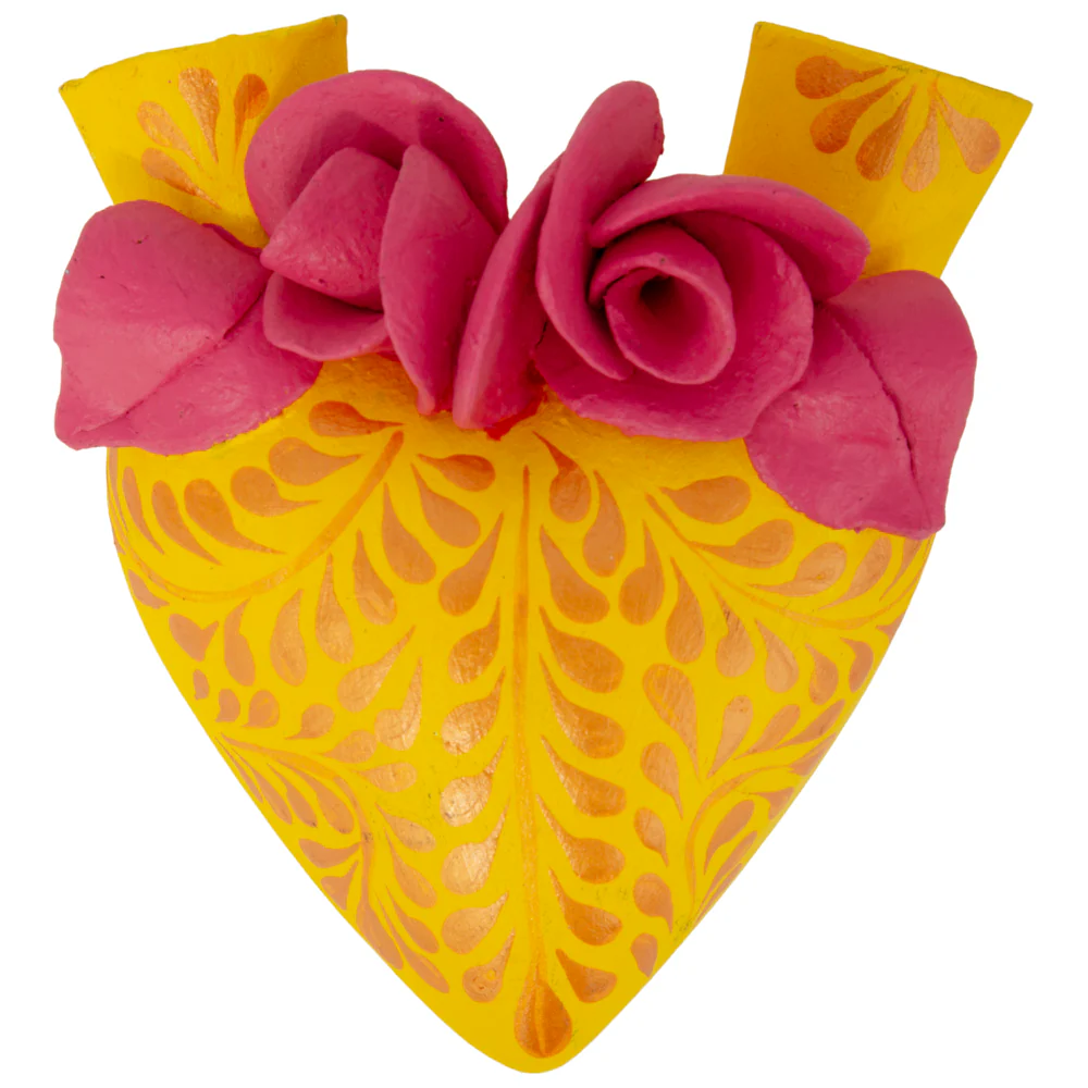 La Flor - Mexican Hand-Painted Hearts - Image 59