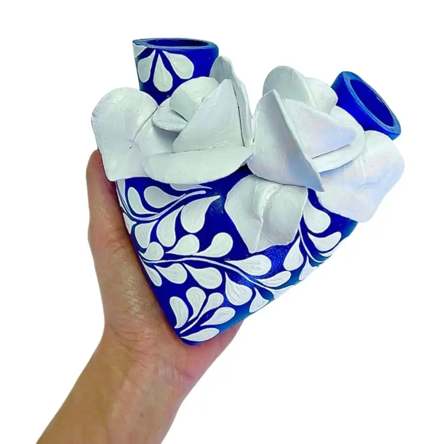 La Flor - Mexican Hand-Painted Hearts - Image 6