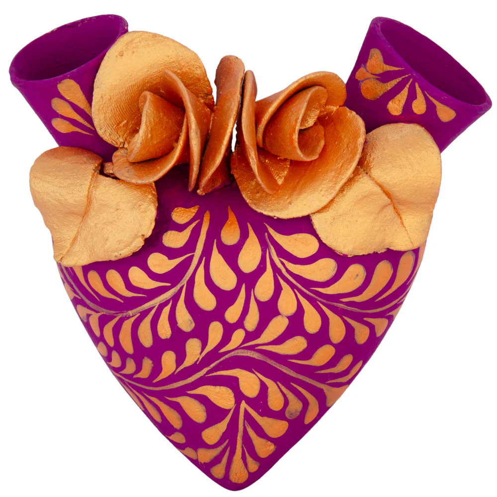 La Flor - Mexican Hand-Painted Hearts - Image 62