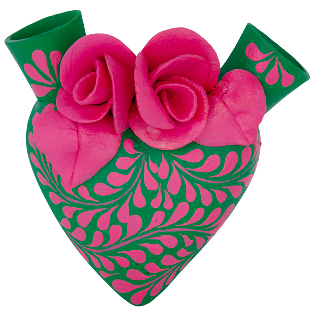 La Flor - Mexican Hand-Painted Hearts - Image 63