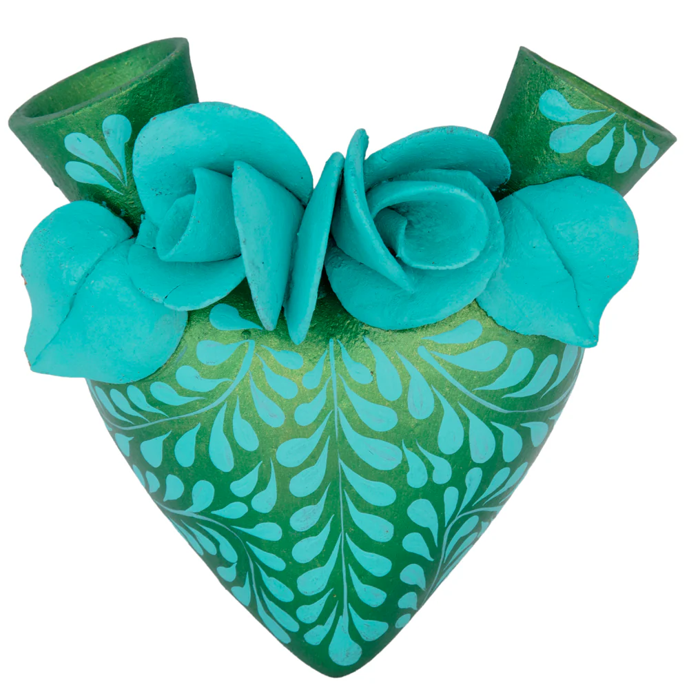 La Flor - Mexican Hand-Painted Hearts - Image 64