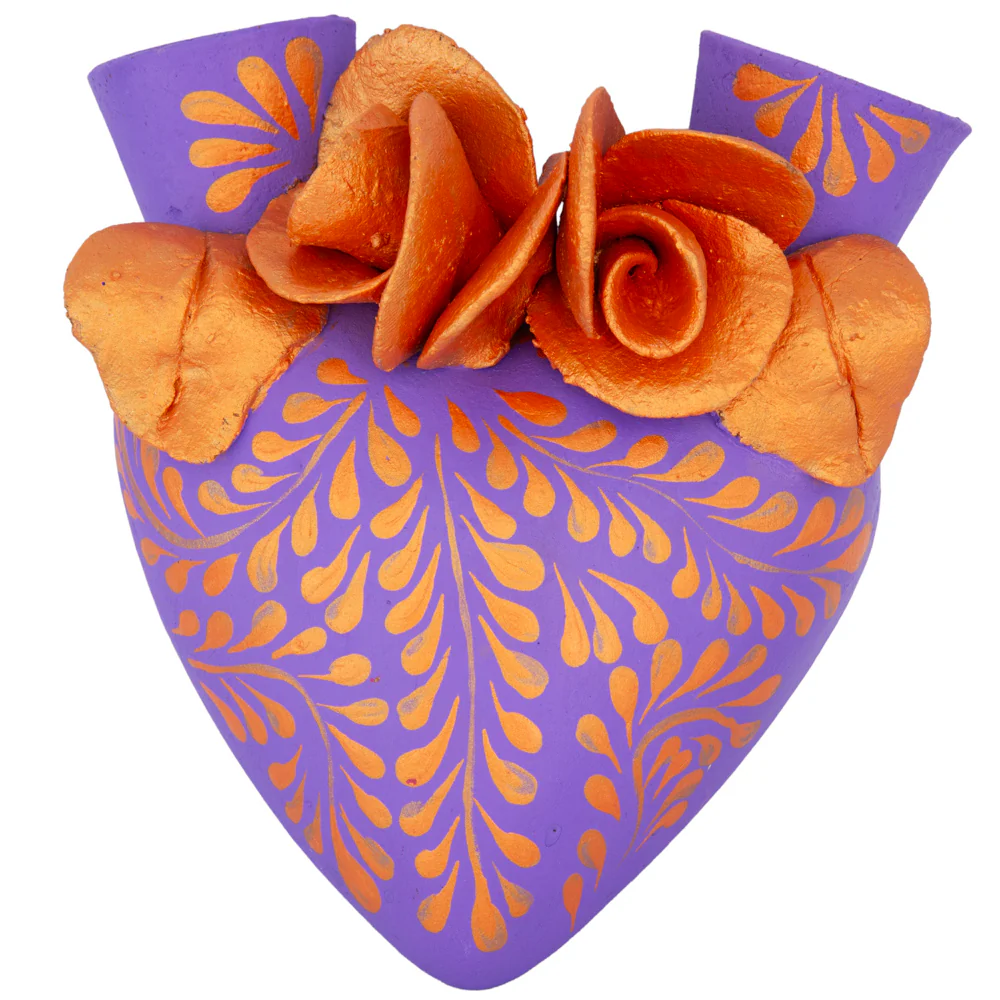 La Flor - Mexican Hand-Painted Hearts - Image 66