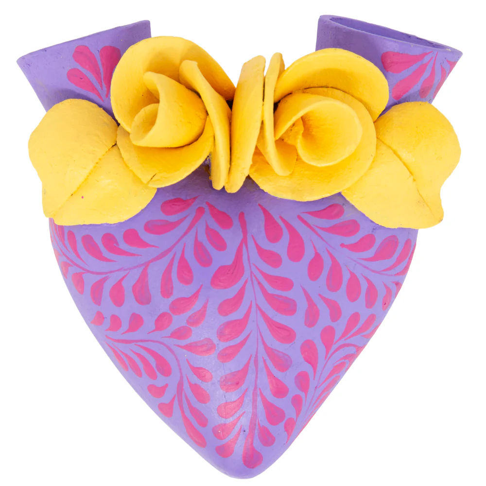 La Flor - Mexican Hand-Painted Hearts - Image 67