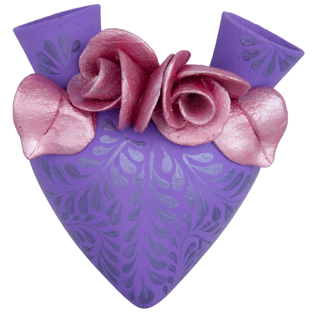 La Flor - Mexican Hand-Painted Hearts - Image 68