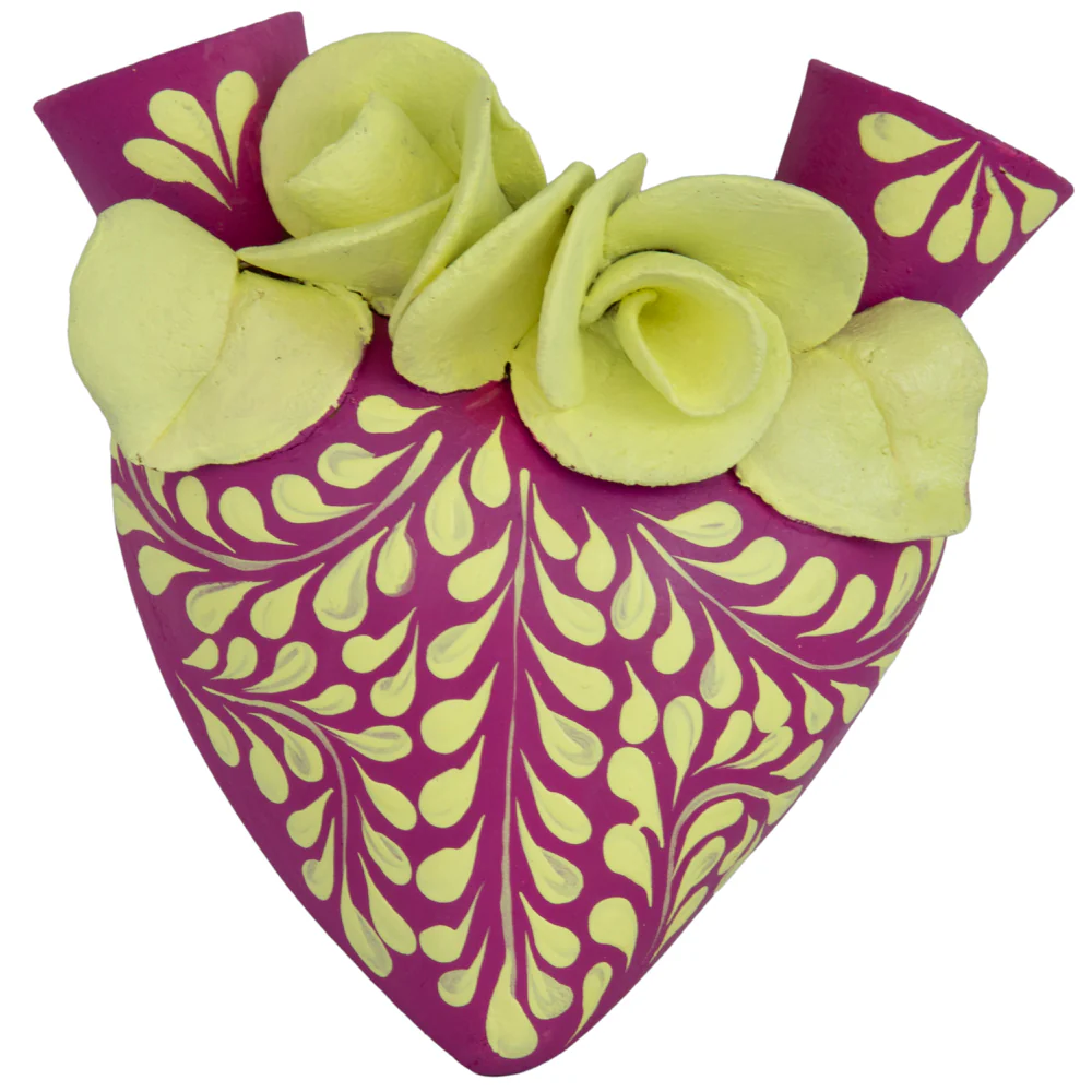 La Flor - Mexican Hand-Painted Hearts - Image 69