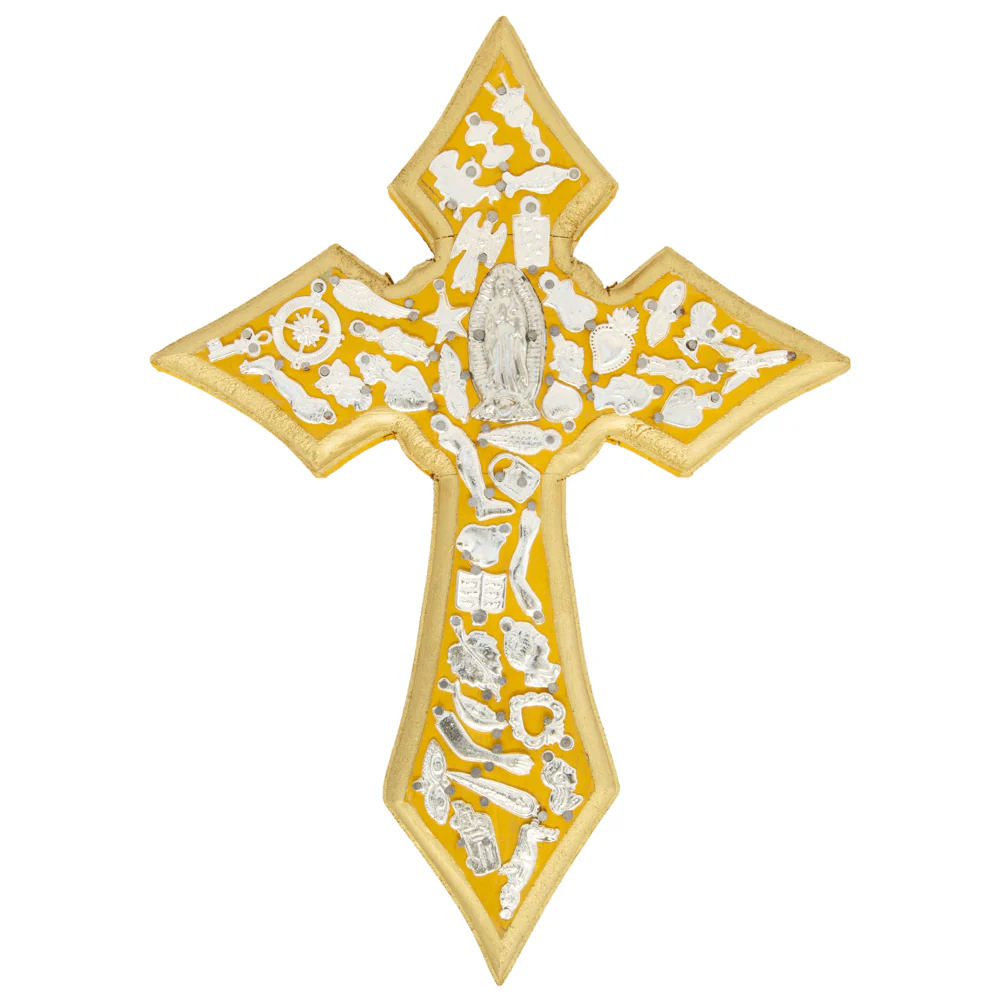 Wooden Wall Cross with Milagritos, Large - Image 26