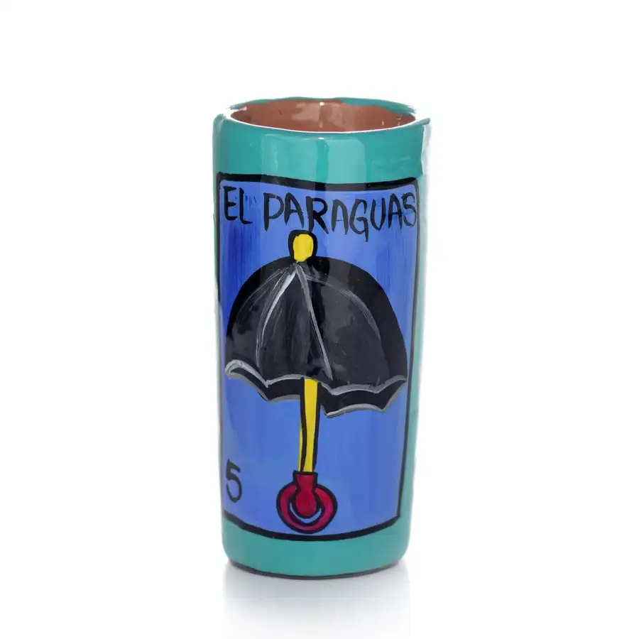Lotería Hand-painted Clay Shot Glass - Image 13