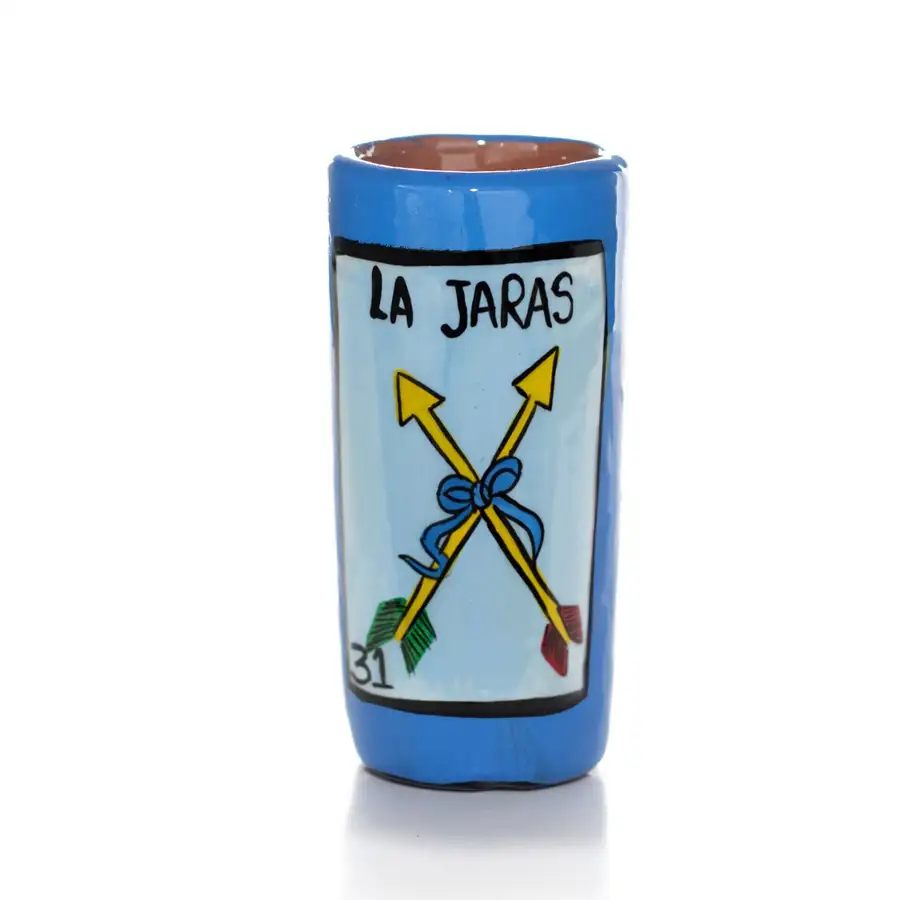 Lotería Hand-painted Clay Shot Glass - Image 15
